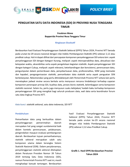 PENGUATAN SATU DATA INDONESIA (SDI) DI PROVINSI NUSA TENGGARA  TIMUR